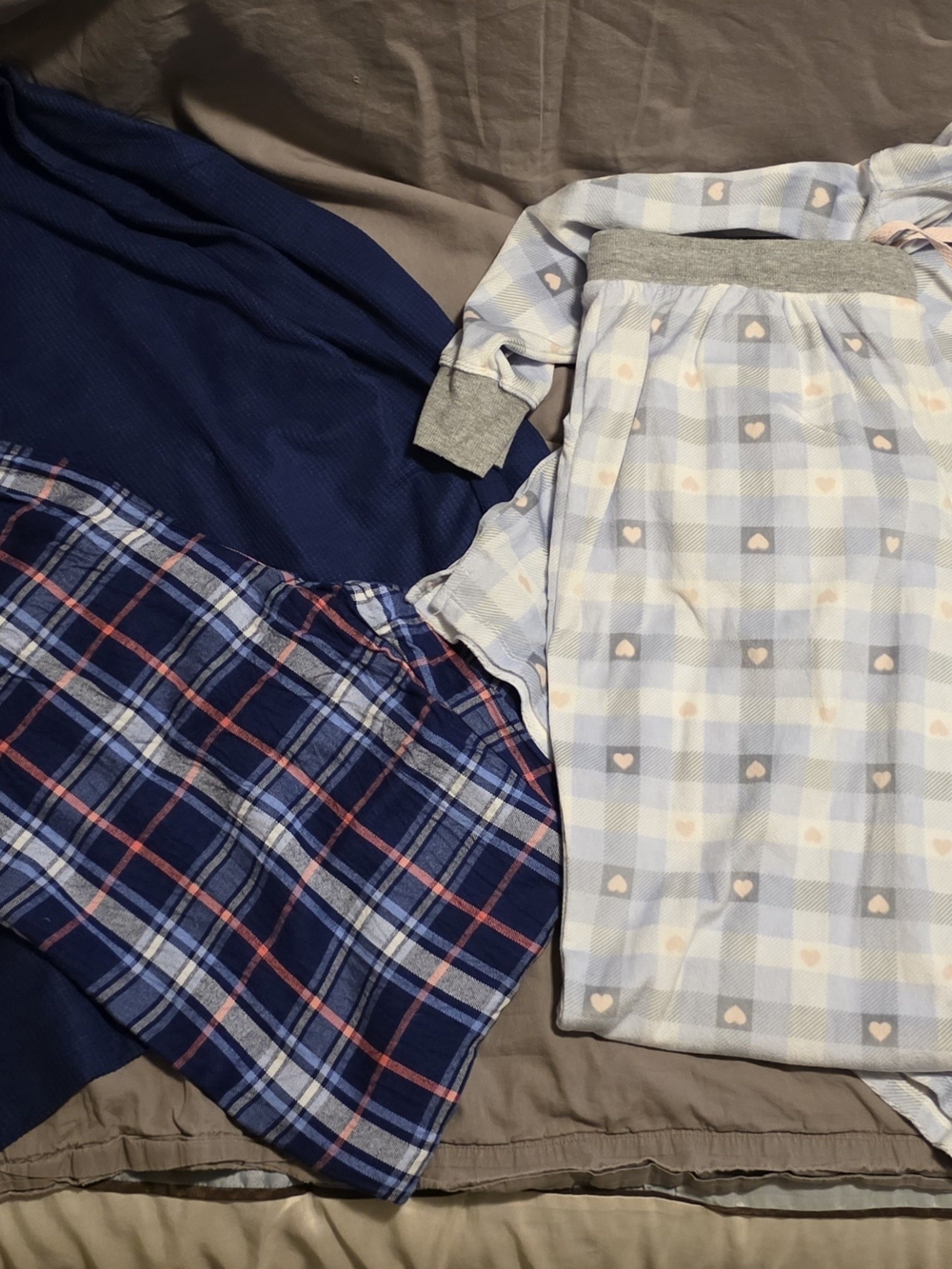Croft & Barrow Women's Navy, Blue & Light Blue Cozy Pajama Top Trio - Picture 2 of 10
